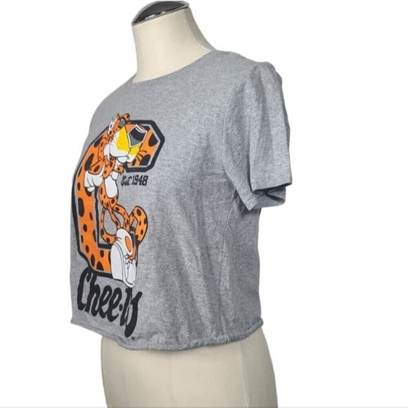 Cheetos Chester Cheetah Graphic Print Gray Crop Top S - Picture 3 of 5